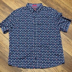 Johnston & Murphy Short Sleeve Button Up Cocktails EUC